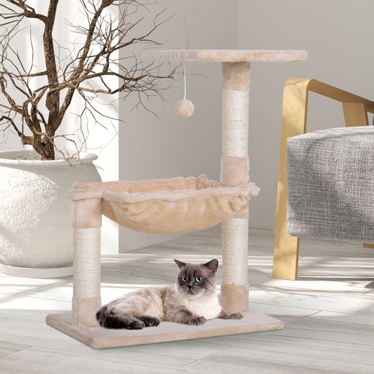 PawHut Cat Tree Hammock with Natural Sisal Scratching Post